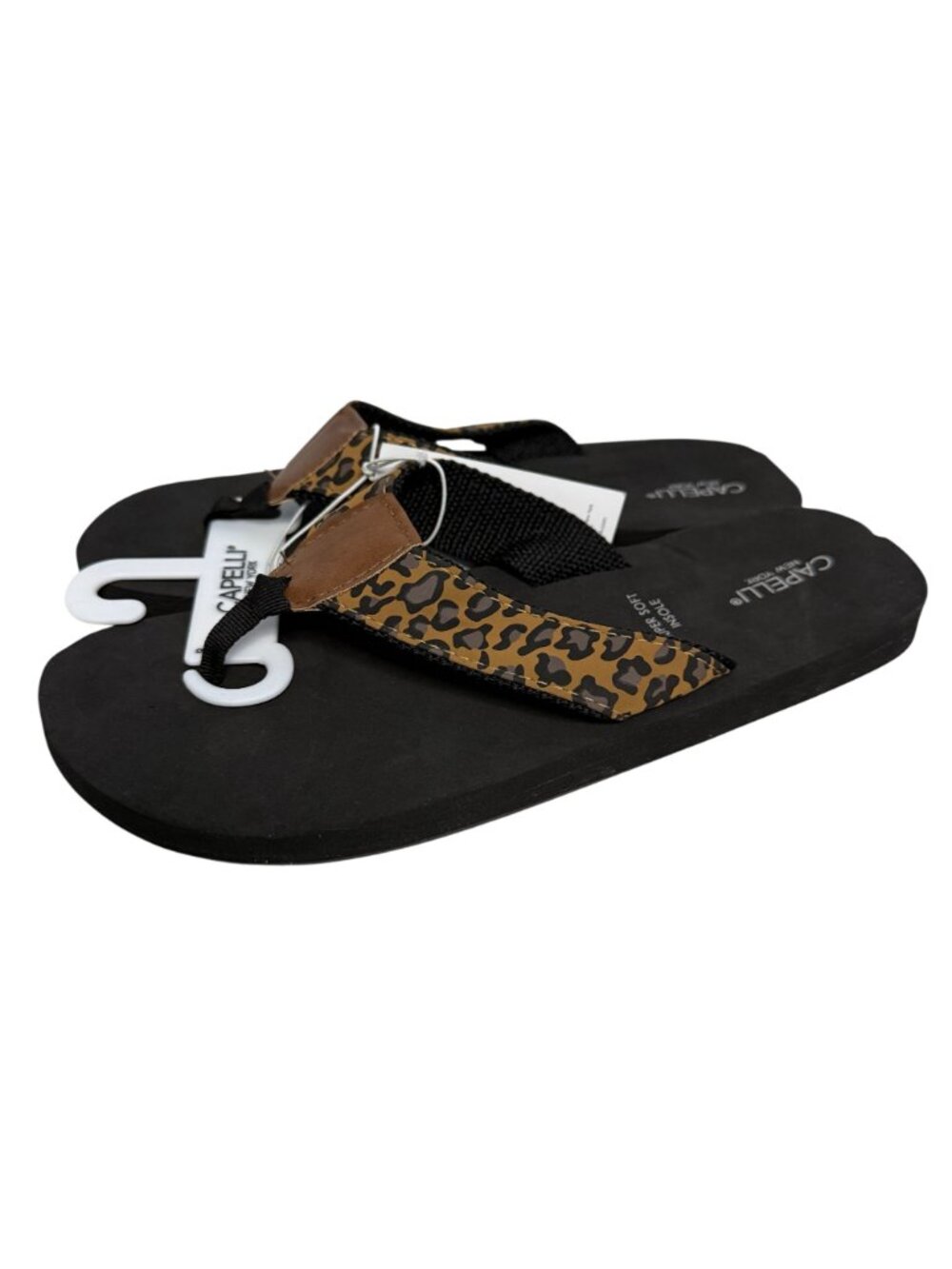 Capelli New York Leopard Print Flip Flops Sandales Beach Pool Shower Size 9 - Picture 3 of 7